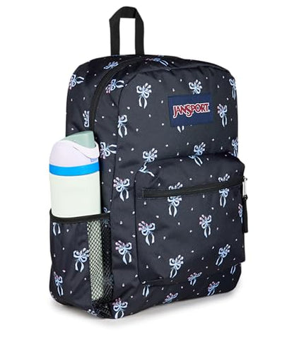 JanSport Cross Town Backpack - Simple Bag for Everyone with 1 Main Compartment, Front Utility Pocket - Premium Class Accessories - Pastel Petals - color: Pastel Petals Black/Blue/Pink/Green