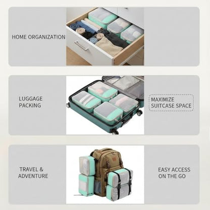 3 Set Compression Packing Cubes for Travel, Travel Bags Luggage Organizers Travel Essentials Compression Cubes for Carry on Suitcases
