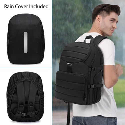 MOSISO Camera Backpack, DSLR/SLR/Mirrorless Camera Bag, Top Quick Access Photography Travel Backpack with 15-16 inch Laptop Compartment&Rain Cover, Camera Case Compatible with Canon/Nikon/Sony, Black