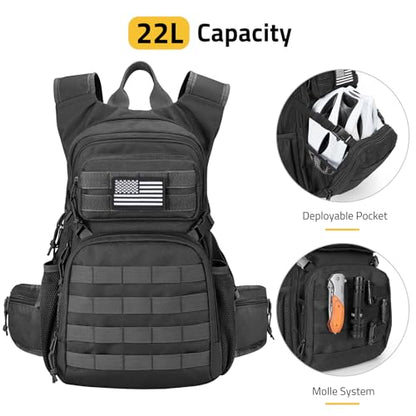 CVLIFE Tactical Hydration Pack 3L - Lightweight Water Bag With Bladder for Men Women, Heavy Duty Molle Backpack for Hiking, Cycling, Running, Hunting