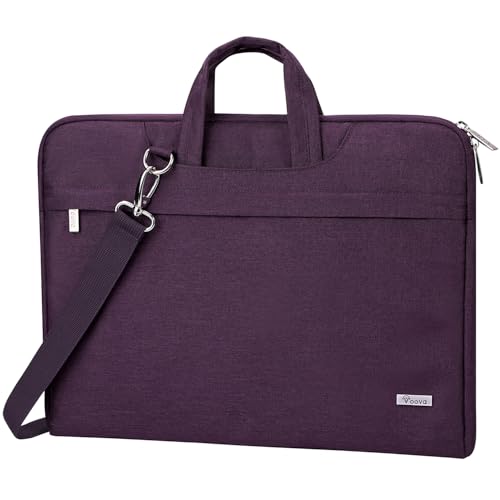 Voova Laptop Bag 17 17.3 Inch Water-resistant Laptop Sleeve Case with Shoulder Straps & Handle, Computer Case Cover Slim Briefcase Compatible with 17-18” Hp Dell Asus Acer, Dark Purple - color: Dark Purple, size: 17-17.3 In