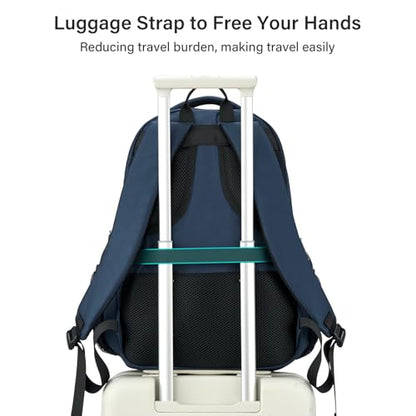 MILADA Travel Backpack For Men Laptop Backpack Women Business Carry On Backpack Airline Approved Fits 16.5 Inch Laptop Bag Work Backpack, Blue - color: Blue
