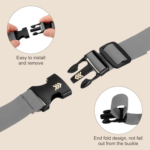 PATIKIL Utility Straps with Quick Release Buckle, (1 Inch x 6 Feet, Gray) (3 Pcs) Adjustable Luggage Polyester Straps Backpack Webbing, Suit for Sleeping Bag/Camping/Hiking - color: Gray, size: 1 Inch x 6 Feet