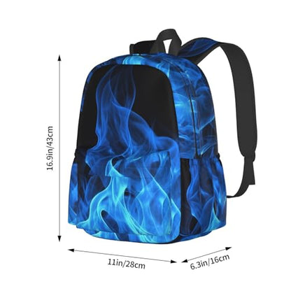 Blue Flame Travel Backpack for Men Women 15.6 inch Laptop Backpack Casual Daypack for Weekender - color: Blue Flame
