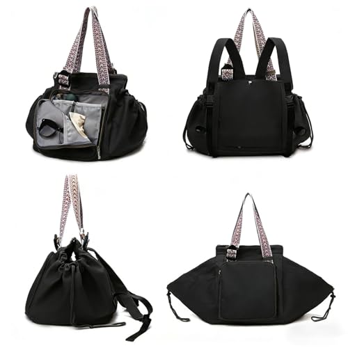 Everyday Bags for Women, Multifunctional Travel Organizer Bag, Large Capacity Tote Backpack, Large Diaper Bag with 15 Pockets, Crossbody and Shoulder Bag (Black) - color: Black