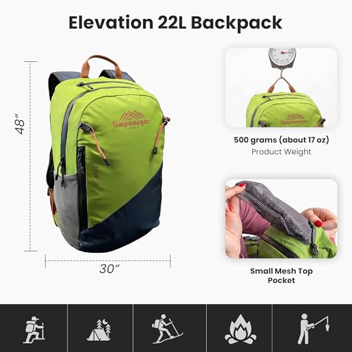 Timpanogos Elevation 22L Hiking Backpack, Lightweight Daypack for Men & Women made with Water-Resistant Ripstop Nylon, Hydration Compatible comes with Ergonomic Straps for Camping and Travel (Moab) - color: Moab