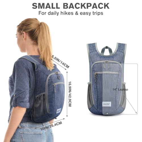 G4Free 10L/15L Hiking Backpack Lightweight Packable Hiking Daypack Small Travel Outdoor Foldable Shoulder Bag - color: Dark Blue, size: 15L