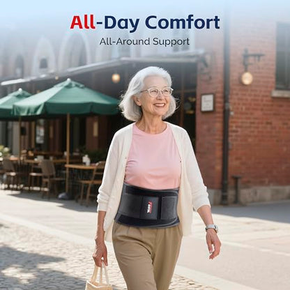 FEATOL Back Brace for Men Lower Back Pain Relief Lumbar Support Brace Waist Belt with Ergonomic 3D Silicone Pad for Heavy Lifting Work, Herniated Disc, Sciatica, S/M - size: Small/Medium(Pack of 1)