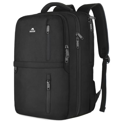 MATEIN Carry on Backpack, 40L Flight Approved Large Travel Laptop Backpack, 17 Inch Water Resistant Luggage Computer Daypack College Weekender Overnight Bag for Men & Women, Black - color: Black, size: X-Large