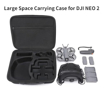 Carrying Case for DJI NEO 2 with Goggles N3, RC Motion 3 Controller, Battery Charger Hub, Porable Travel Storage Bag for DJI NEO 2 Batteries Accessories - size: Large