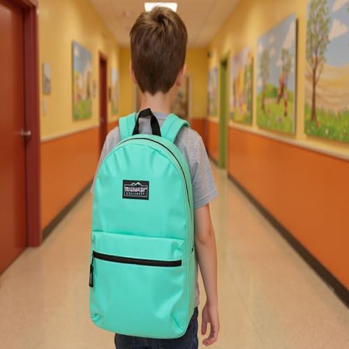 Trail maker Classic 17 inch Backpacks with Adjustable Padded Straps | School Backpacks for Girls, Boys (Aqua) - color: Aqua