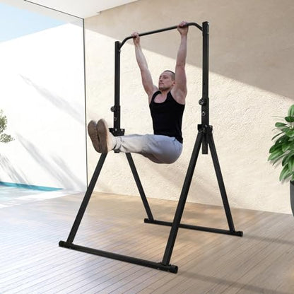 Horizontal Bar, 440.92lbs Load Triangular Pull Up Station Power Tower Workout Dip Station Multifunction Fitness Tower Station Training Equipment with Wrenches for Living Rooms Bedrooms Gyms