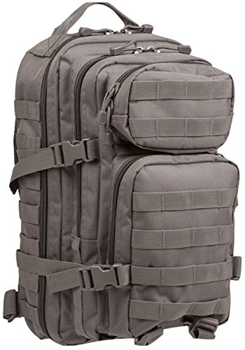 Mil-Tec Unisex Assault Pack - Rugged Durable Lightweight Ergonomic Versatile Tactical Outdoor Camping Hiking Backpack with Adjustable Padded Shoulder Straps & MOLLE Loops, Urban Gray, 20L - color: Urban Gray, style: 20l