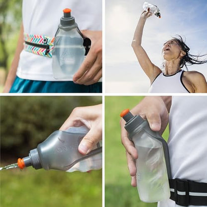 Azarxis Running Water Bottles Flask BPA Free Leakproof Hydration Vest Packs Waist Belt Replacement for Triathlon Marathon Hiking Cycling Climbing Runner - color: #1 250ml / 8.5oz