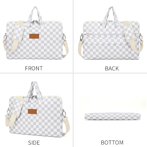 canvaslife Waterproof Pattern Resistant Laptop Shoulder Messenger Bag for Pro 16 inch and 15.6 inch-16 inch Laptop (Grey Checker) - color: Grey Checker