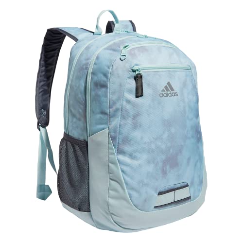 adidas Unisex Foundation Backpack for Laptop, Large Durable Athletic Gym Bag - color: Stone Wash Almost Blue-grey Two/Almost Blue/Silver Metallic, size: OSFA