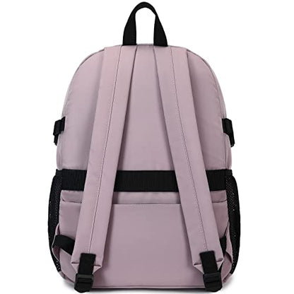 MIRLEWAIY Classical School Backpack Lightweight Bookbag Casual Daypack Travel Work Bag For Teenagers College Girls boys - color: Pink Purple