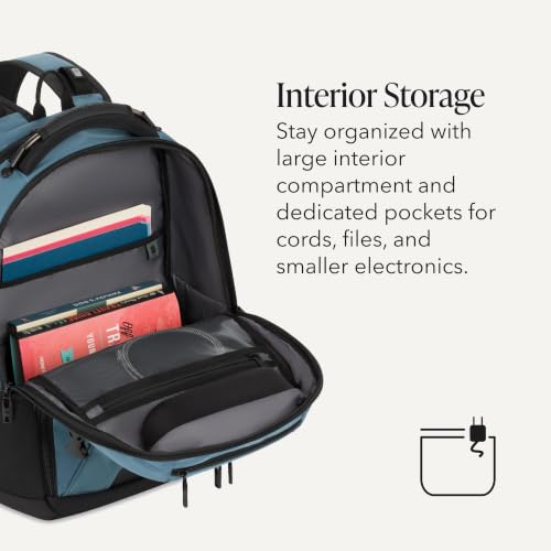 SwissGear Travel Tech Pro Laptop Backpack – Fits Laptops up to 16” – ScanSmart TSA-Friendly Backpack with Multiple Organizer Pockets – Blue - color: Bluestone, style: Travel Tech Pro
