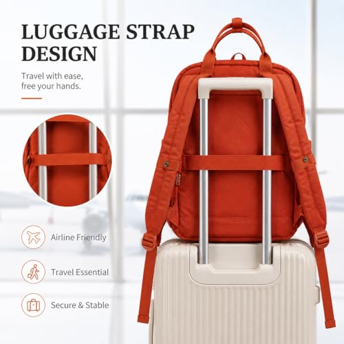 Travel Backpack for Women & Men, Laptop Backpack Fits 15.6 Inch Laptop, Water-Resistant Durable Computer Bag for Work, College & Daily Commute (Red) - color: Red