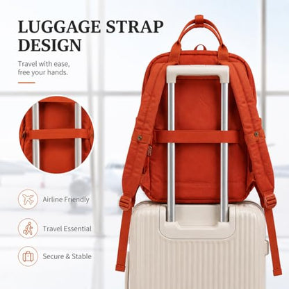 Travel Backpack for Women & Men, Laptop Backpack Fits 15.6 Inch Laptop, Water-Resistant Durable Computer Bag for Work, College & Daily Commute (Red) - color: Red
