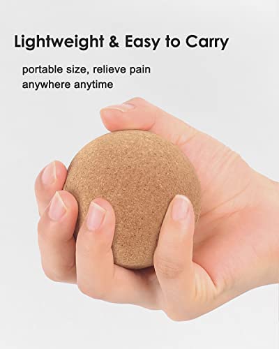 KITWILD Cork Massage Ball - High Density Fine Particles for Deep Tissue Muscle Massage, Myofascial Release, and Yoga Therapy - 2.5 Inch Lightweight Lacrosse Ball - style: 1 Pack (2.5'')