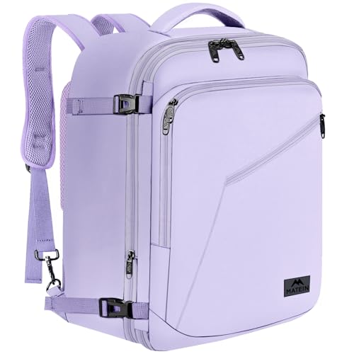 MATEIN Purple Backpack, Extra Large Travel Backpack for Women, Expandable Suitcase for Hiking Camping Gym, Water Resistant Carryon Daypack for Travelling, Cute Gifts, Light Purple - color: Light Purple, size: XX-Large