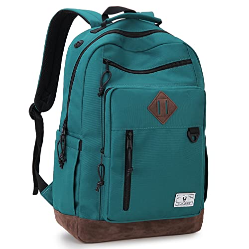 VX VONXURY Backpack for Men Women,Lightweight 15.6in Bookbag with Mulitiple Pockets,Water Resistant Travel Laptop Backpack - color: Medium-dark Green, size: For 15.6in Laptop