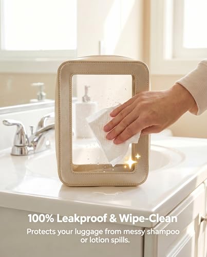 LETGO Clear Makeup Bags for Travel, TSA Approved Toiletry Bag with Zipper, Clear Cosmetic Organizer Fit Carry-on Beach Essentials for Women Men (O-Gold) - color: O-Gold