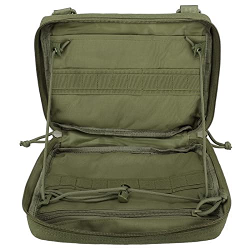 WYNEX Tactical Admin Molle Pouch, Medical EDC EMT Utility Bag Shell Design Attachment Pouches 1000D Nylon Hiking Belt Bags - color: Army Green