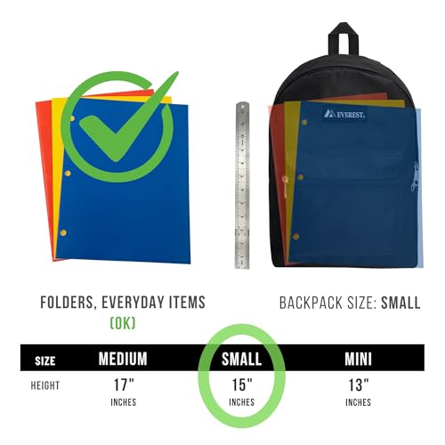 Everest Luggage Basic Backpack, Dark Green, Medium - color: Dark Green