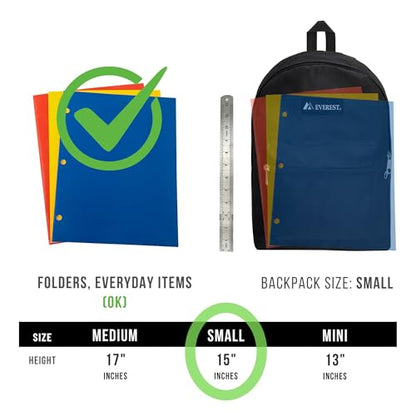 Everest Luggage Basic Backpack, Dark Green, Medium - color: Dark Green