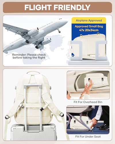 coofay Vacuum Backpack Travel with Pump Vacpack Backpack with Vacuum Seal Backpacks Traveling Backpacks Vacuum Compression Air Travel Bag Carry on Luggage - color: A-beige