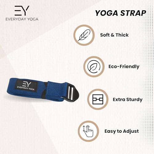 Everyday Yoga Super Strong Strap, Quiet Cinch Buckle, Stretching & Physical Therapy Fitness, Improve Flexibility - size: 10 Foot