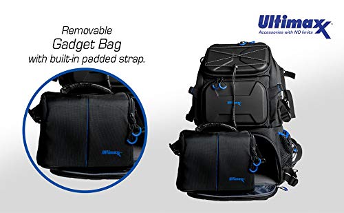 Ultimaxx Extra Large Camera DSLR/SLR Backpack for Nikon, Canon, Sony, Panasonic, Pentax, Olympus, and Fuji Cameras—an Outdoor Hiking/Travelling Backpack with 15.6 Laptop Compartment - color: Extra Large