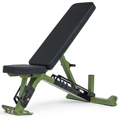 Rep Nighthawk Adjustable Weight Bench | Home Gym Incline Decline Flat Workout Bench | Heavy Duty Fitness and Strength Training Equipment | Foldable Space Saving Design - color: Green