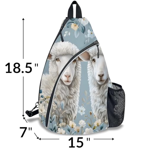 Pickleball Bag for Women Men Adjustable Crossbody Sling Backpack Hold Pickleball Paddle Water Bottle - color: Multicolor 3