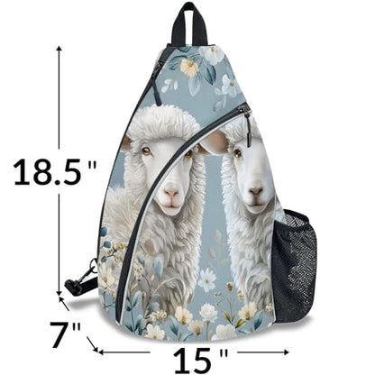 Pickleball Bag for Women Men Adjustable Crossbody Sling Backpack Hold Pickleball Paddle Water Bottle - color: Multicolor 3
