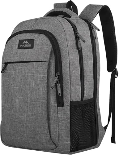 MATEIN Extra Large 18.4 Inch Laptop Backpack, Travel Computer Backpack TSA Friendly, Anti Theft College Backpack Flight Approved Business Work Big Bag for Women Men, Grey - color: Grey, size: 18 Inch