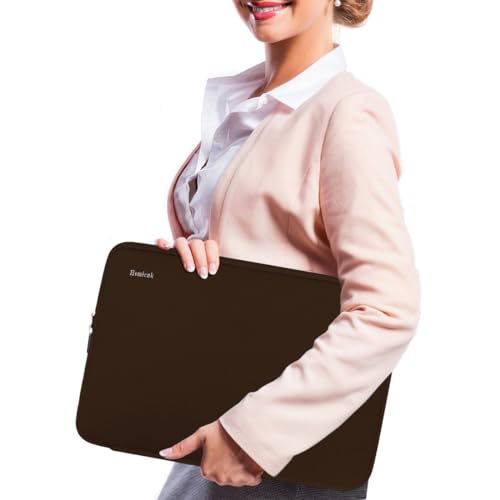 15.6 Inch Laptop Case, Durable Shockproof Protective Cover Computer Sleeve Briefcase Carrying Bag Compatible with 15.6" HP, ASUS, Lenovo, Acer, Notebook, Ultrabook, Chromebook, Brown - color: Brown, size: 15.6 Inch