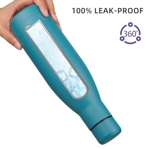 BJPKPK 17 oz Insulated Thermal Metal Water Bottle, Stainless Steel Flask - color: Laguna, size: 17 Ounces