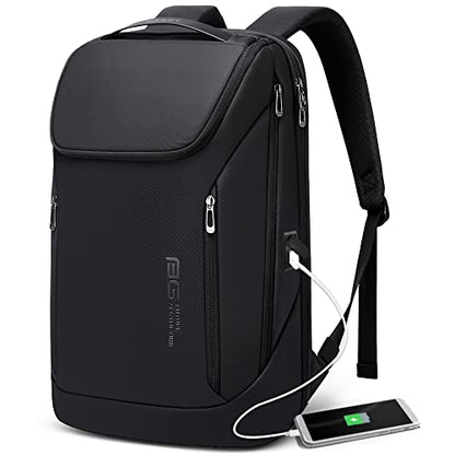 BANGE Business Smart Backpack Waterproof fit 15.6 Inch Laptop Backpack with USB Charging Port,Travel Durable Backpack - color: Black