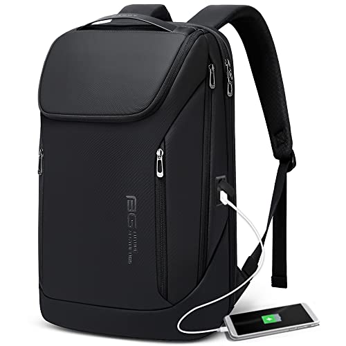 BANGE Business Smart Backpack Waterproof fit 15.6 Inch Laptop Backpack with USB Charging Port,Travel Durable Backpack - color: Black