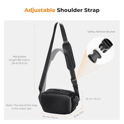 K&F CONCEPT Camera Sling Bag Crossbody Bag Waterproof Camera Shoulder Backpack DSLR/SLR/Mirrorless Camera Case - color: 14 Black Small