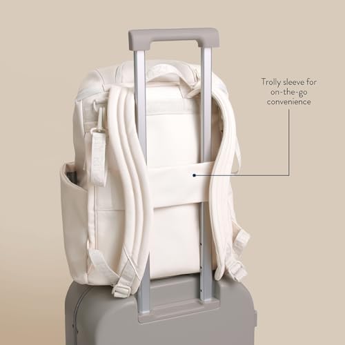 Itzy Ritzy Belong Bucket Backpack – Lightweight Diaper Bag Backpack Featuring 16 Pockets, Bucket Top Opening, Stroller Straps & Changing Pad – Organized and Stylish Everyday Family Backpack (Cream) - color: Bone