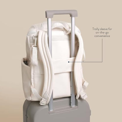 Itzy Ritzy Belong Bucket Backpack – Lightweight Diaper Bag Backpack Featuring 16 Pockets, Bucket Top Opening, Stroller Straps & Changing Pad – Organized and Stylish Everyday Family Backpack (Cream) - color: Bone