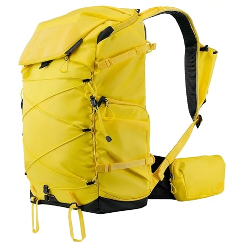 LEOFOTO 35L Camera Backpack for Photographer, Lightweight Waterproof Travel Camera Bag for Camera/Drone/15.6" Laptop, Photopraphy Bag with Side Access & Rain Cover, Tripod Compatible, 2.65KG - YELLOW - color: 35l-bag+medium Insert-yellow