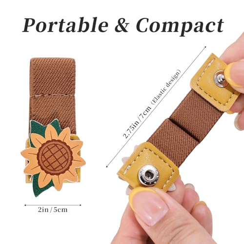 2 PCS Cord Organizer,Cord Keeper,Cable Organizer USB Holder,Cable Straps,Earbud case,wrap Headphone,Headset Winder,Earphone Clips Ties,stocking stuffers Gifts for Women Leather Sunflower - style: Sunflower