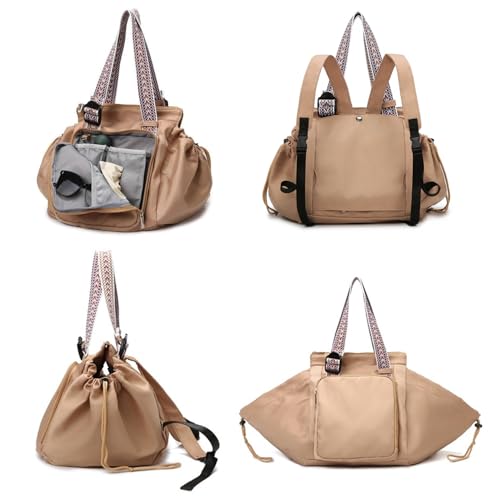 Everyday Bags for Women, Multifunctional Travel Organizer Bag, Large Capacity Tote Backpack, Large Diaper Bag with 15 Pockets, Crossbody and Shoulder Bag (khaki) - color: Khaki