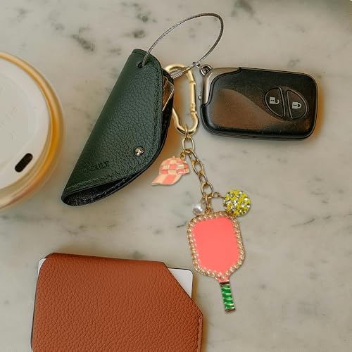 Madison Tyler Western Cowboy Boots Cherry Bow Bubble Tea Strawberry Cute Keychain | Bag Charms for Handbags Purse Charms - color: Pickleball