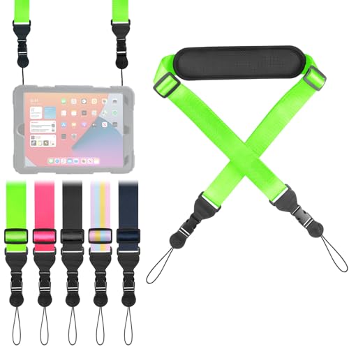 FIEIL Universal Shoulder Strap, Neoprene Padded Bag Strap with Double Adjustable Buckles, Comfortable Neck Lanyard for Camera, Cellphone Tablet,iPad, Laptop, Binocular, Luggage Bag(Fluorescent Green) - color: Fluorescent Green